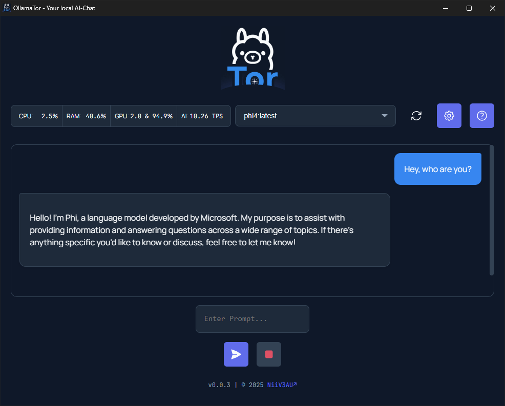 OllamaTor Screenshot